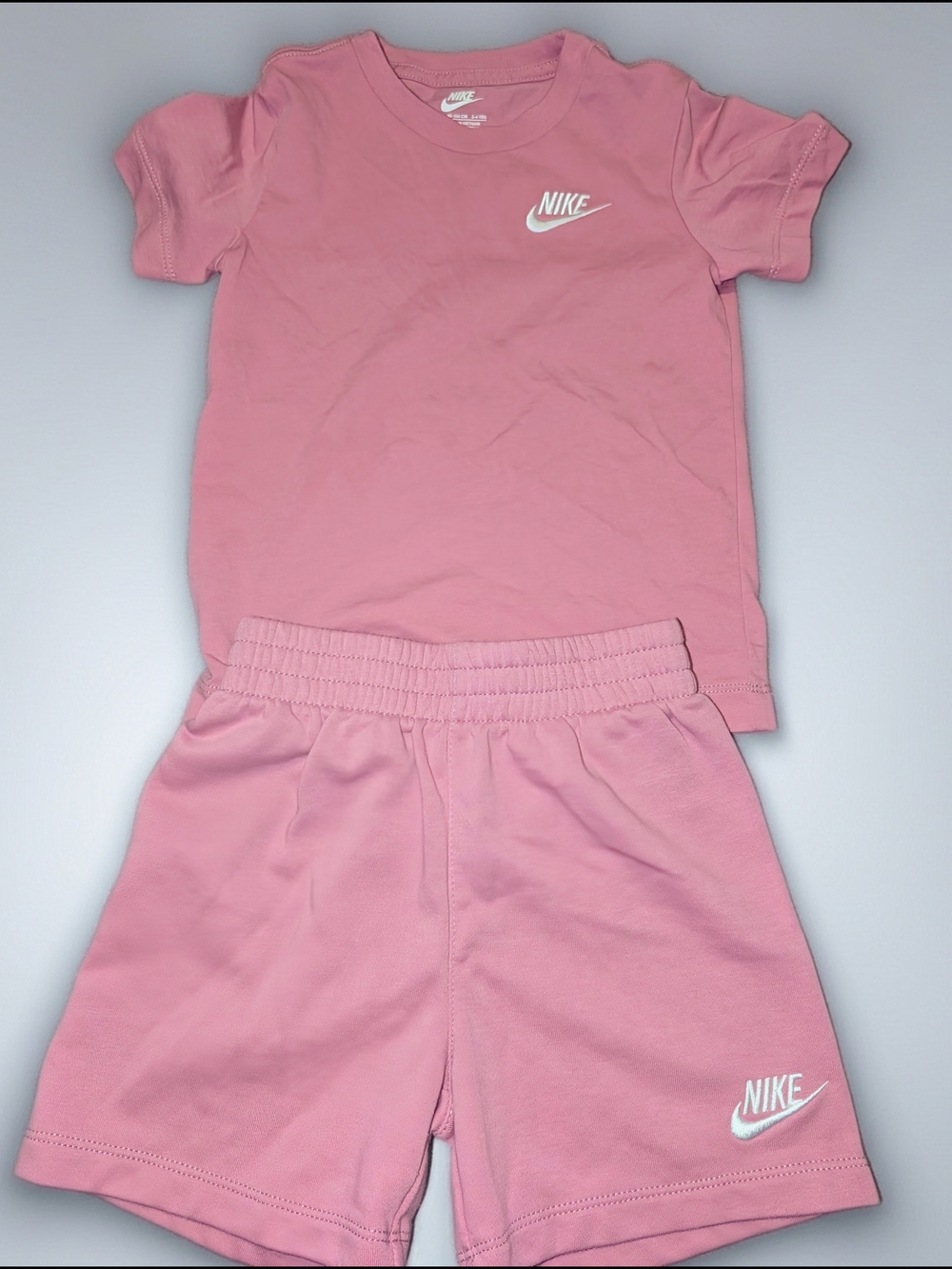 Nike Pink Logo Tee and Shorts Set
